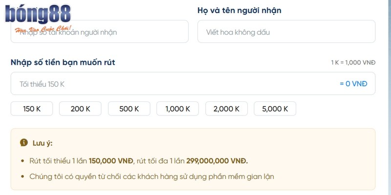 Bật mí thao tác thực hiện rút tiền Bong88 cơ bản Bật mí thao tác thực hiện rút tiền Bong88 cơ bản